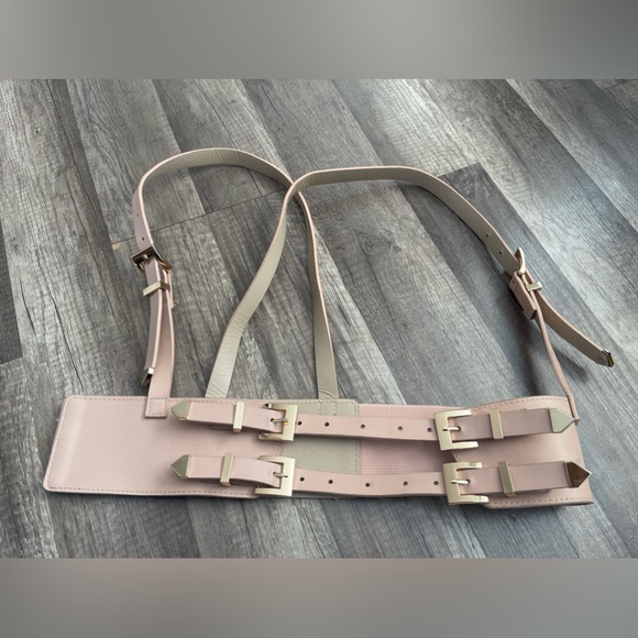 Pastel goth pink underbust corset belt harnesss S-XL whimsigoth boho - Picture 3 of 9